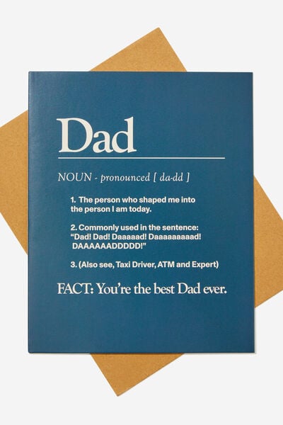 Fathers Day Card 2024, DAD DEFINITION NAVY ECRU