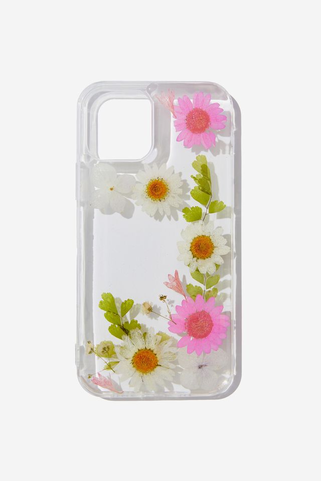 Protective Phone Case Iphone 12, 12 Pro, TRAPPED PINK FLORAL DAISY