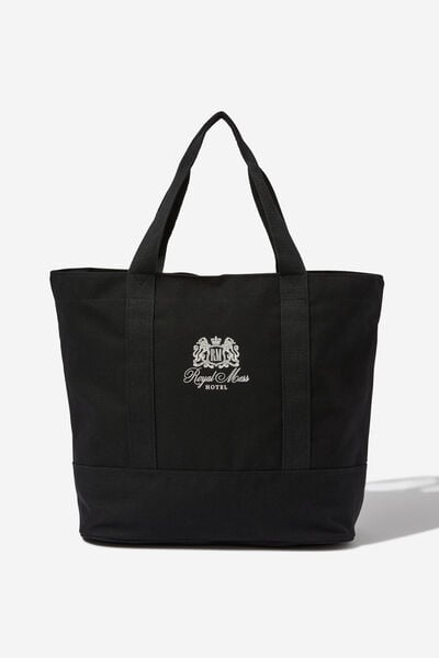 Collegiate Tote Bag, ROYAL MESS / BLACK