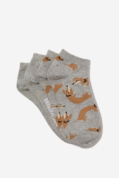 2 Pk Of Ankle Socks, SIZE MATTERS DACHSUNDS (M/L)