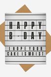 Funny Birthday Card, CAKE IS MOIST LIGHTBOX - alternate image 1