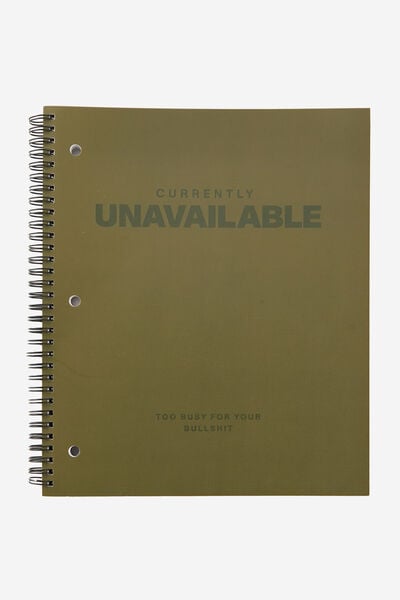 College Ruled Campus Notebook, UNVAILABLE BULLSH*T GREEN!