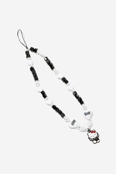 Collab Carried Away Phone Charm Strap, LCN SAN HELLO KITTY / BLACK