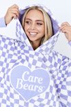 Collab Oversized Hoodie, LCN CLC CARE BEARS LILAC CHECKERBOARD