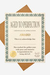AWARD AGED TO PERFECTION