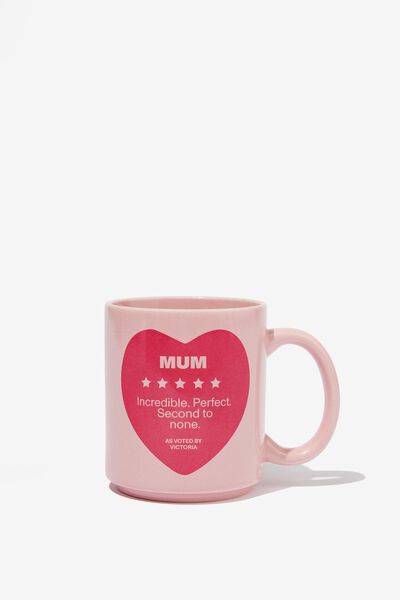 Personalised Mothers Day Mug, MUM INCREDIBLE PERFECT ROSA POWDER