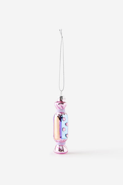 Christmas Glass Ornament, LOLLY SWEET IRRIDESCENT