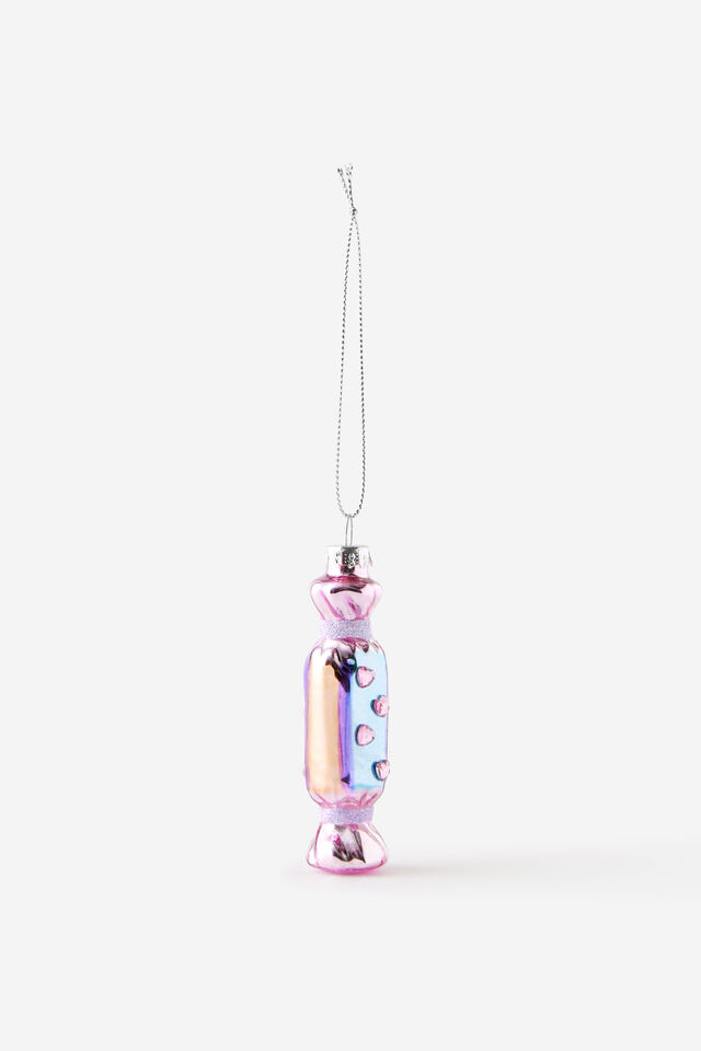 Christmas Glass Ornament, LOLLY SWEET IRRIDESCENT