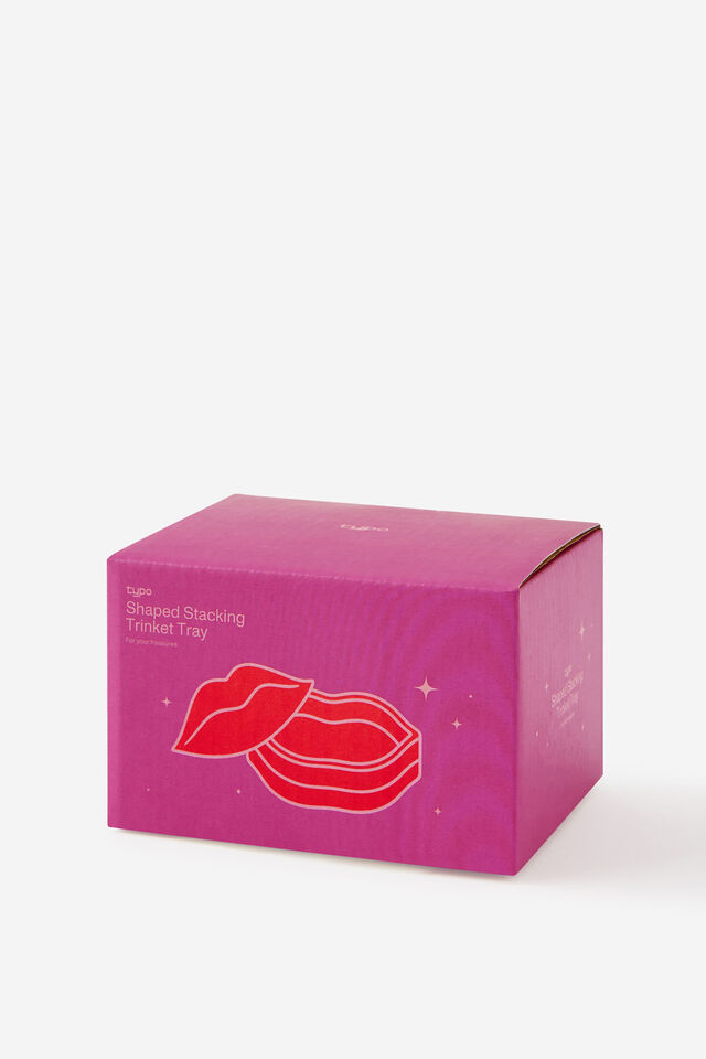 Shaped Stacking Trinket Tray, LIPS