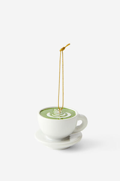 Resin Christmas Ornament, ICED MATCHA LATTE