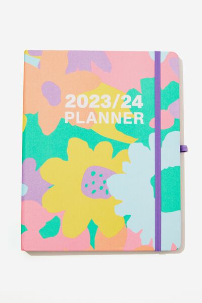 Mid Year Planner 2023/24, EZRA OVERLAP FLORAL SOFTER YELLOW