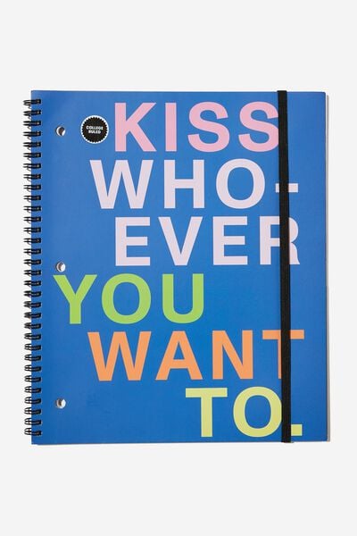 College Ruled Spinout Notebook V, KISS WHOEVER YOU WANT!