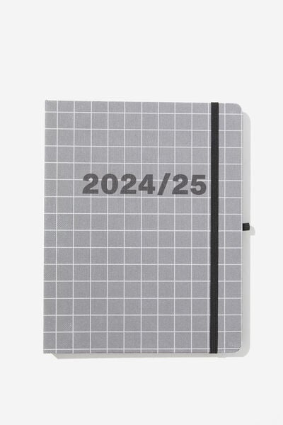 2024 25 Stay Focused Planner, GREY BLACK GRID