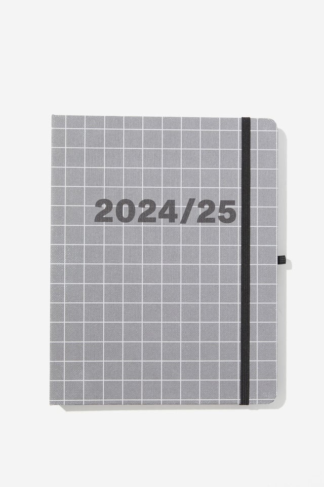 2024 25 Stay Focused Planner, GREY BLACK GRID
