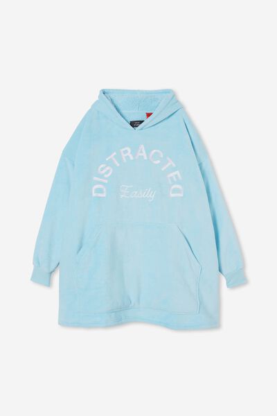 Slounge Around Oversized Hoodie, EASILY DISTRACTED BLUE