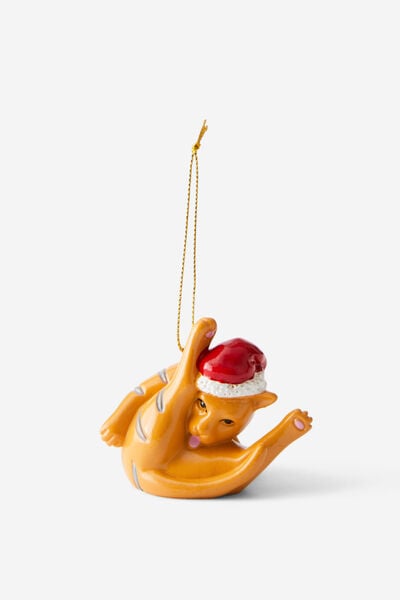 Resin Christmas Ornament, CAT LICKING BALLS!