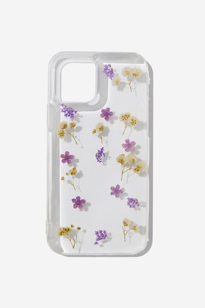 Protective Phone Case Iphone 12, 12 Pro, TRAPPED PURPLE MICRO FLOWER