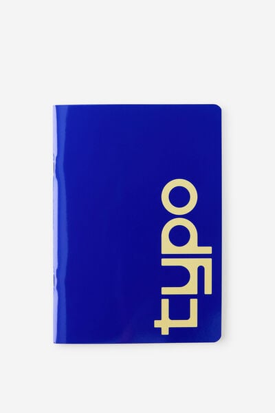 The A5 Typo Notebook, BERRY BLUE