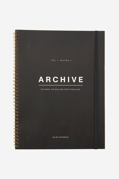 A4 Spinout Notebook, BLACK ARCHIVE