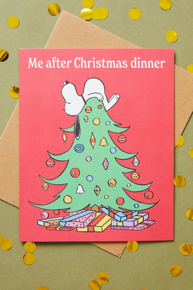 Peanuts Christmas Card 2022, LCN PEA SNOOPY CHRISTMAS DINNER