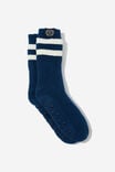 Slounge Around Slipper Sock, NAVY ECRU STRIPE - alternate image 1