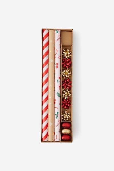 Christmas Wrap Bundle, CHERRIES STRIPES