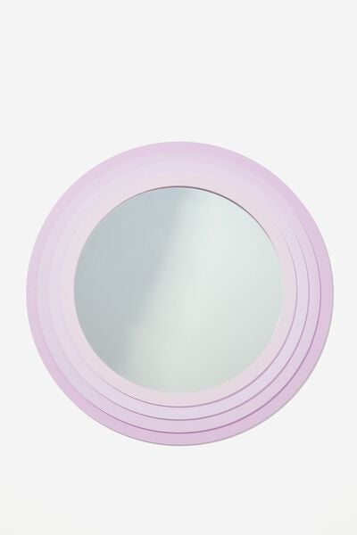 Shaped Wall Mirror, ROUND PALE LAVENDER