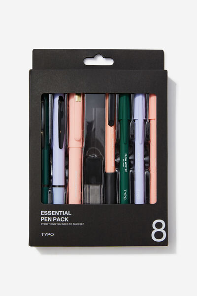 Essential Pen Pack, GREEN LILAC AND APRICOT