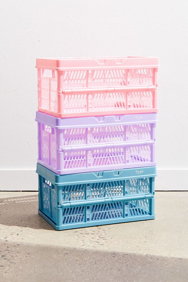 Small Foldable Storage Crate, DENIM BLUE