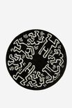 Keith Haring Floor Rug, LCN KEI KEITH HARING ROUND BLACK WHITE - alternate image 2