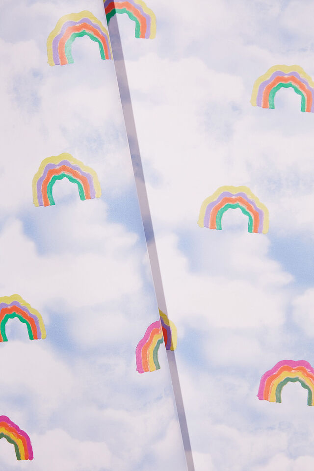 Roll Wrapping Paper, HAND DRAWN CLOUDS/RAINBOWS