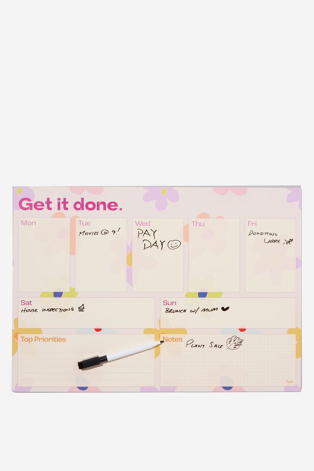A3 Magnetic Planner, GET IT DONE LARGE DAISY