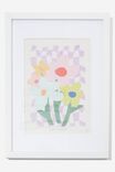 A4 Framed Print, DAISIES CHECKERBOARD EMILY GRACE