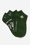 2 Pk Of Ankle Socks, SWANS GREEN (S/M) - alternate image 1