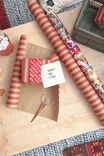 Roll Wrapping Paper, KRAFT RED STRIPE