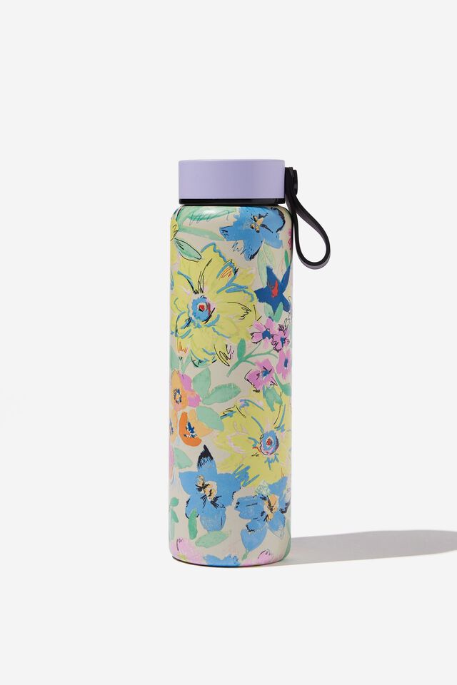 On The Move Metal Drink Bottle 500Ml, HANDCRAFTED FLORAL