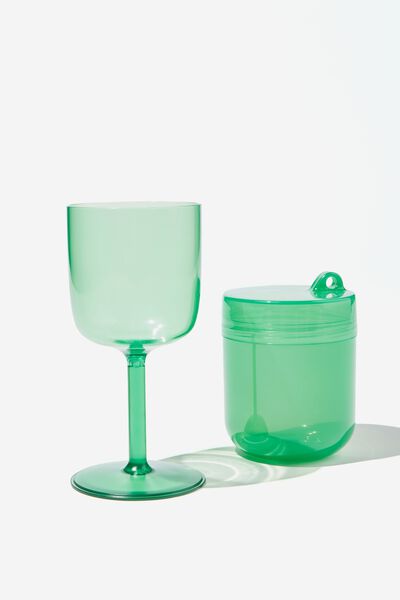 Always Ready Collapsible Wine Glass, HERITAGE GREEN