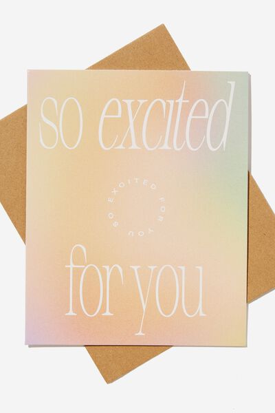 Congratulations Card, SO EXCITED FOR YOU SOLARISED
