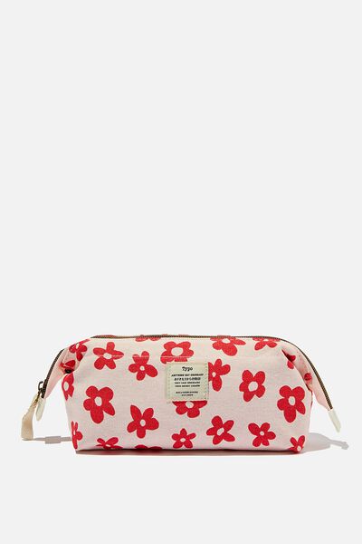 Billie Big Mouth Pencil Case, WHISPER PINK MID DAISIES