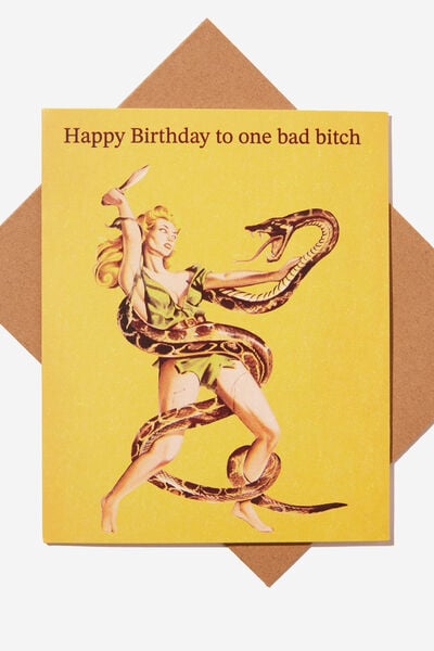 Funny Birthday Card, HAPPY BDAY TO ONE BAD B*TCH!