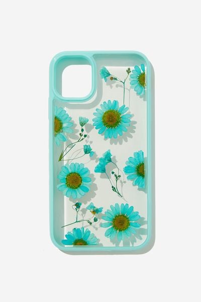 Protective Phone Case iPhone 11, TRAPPED BLUE DAISY / BLUE