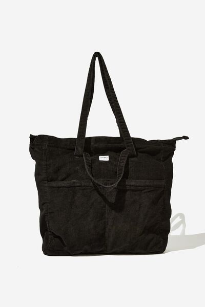 Wellness Tote Bag, CORDUROY/BLACK