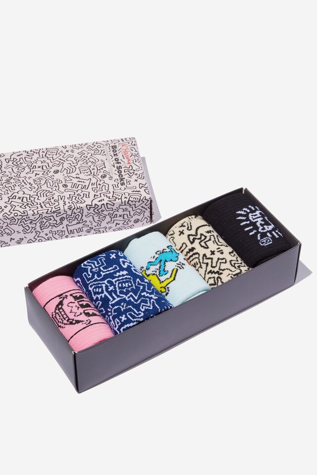 Keith Haring Box Of Socks, LCN KEI HARING MULTI (M/L)