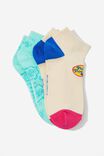 2 Pk Of Ankle Socks, LCN MAT POLLY POCKET LOGO YDG - alternate image 1