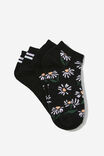 2 Pk Of Ankle Socks, DAISY STRESS LESS (S/M) - alternate image 1