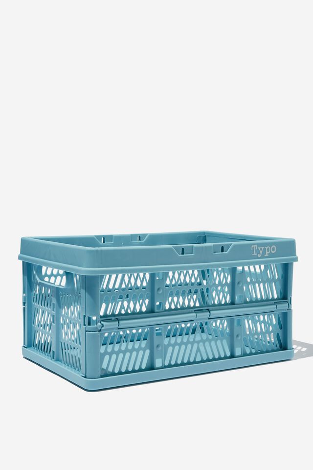 Midi Foldable Storage Crate, DENIM BLUE