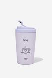 Personalised Metal Commuter Cup, SOFT LILAC - alternate image 1