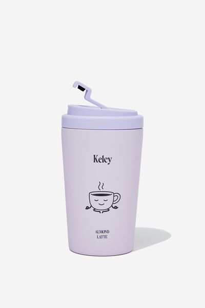 Personalised Metal Commuter Cup, SOFT LILAC