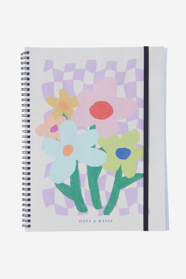 A4 Spinout Notebook, OOPS A DAISY CHECKERBOARD