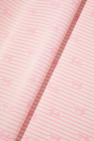 Roll Wrapping Paper, LCN MAT BARBIE LOGO STRIPES